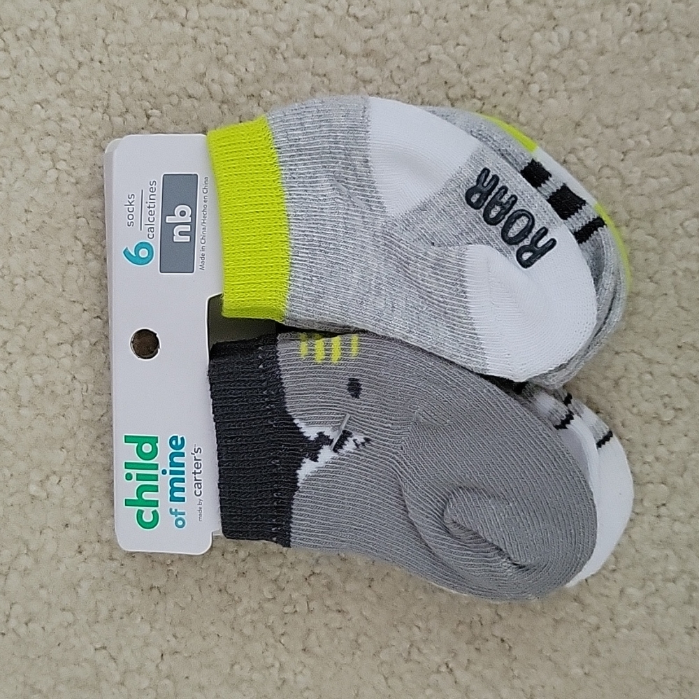 6 Pack newborn socks